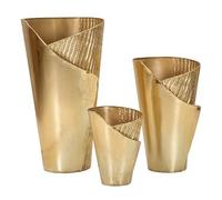 Maceteros De Metal Dorado Cm 39x42x75-32x32x55-25x25x35.
