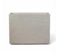 Maceteros Grandes Exterior - PINCHO - Jardinera Rectangular, Jardineras Exterior Grandes, Plástico PE anti-UV + Resistente a Heladas, Efecto Piedra Blanco, Fondo Reforzado - 78.5×29.5×60 cm, jardín
