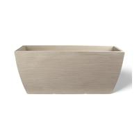 Maceteros Grandes Exterior - PINCHO - Jardinera Rectangular, Jardineras Exterior Grandes, Plástico PE anti-UV + Resistente a Heladas, Efecto Madera Beige, Fondo Reforzado - 79×39×33 cm, jardín terraza
