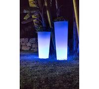 Maceteros Iluminados para Exteriores - Macetero Ficus 80 Light LED RGB Solar + Batería Recargable (30X30X80)