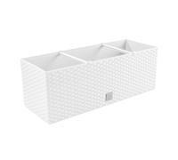 Jardinera rectangular 72 litros con autorriego color blanco 80 x 33 x 32 cm