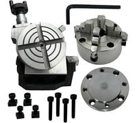 MachEL Mesa giratoria inclinable de precisión de 80 mm + mandril independiente de 4 mordazas de 80 mm para fresadoras