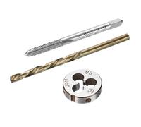 MACHSWON Juego de macho, troquel y brocas, M4 x 0.7 rosca izquierda y troquel redondo, broca helicoidal de acero de alta velocidad cobalto de 3.3 mm