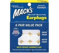 Macks Pillow - Tapones para los oídos de silicona moldeable suave, 6 pares x 3 (18 pares)