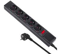 Maclean 57913 MCE219 - Regleta de 5 enchufes (1,5 m, interruptor múltiple, protección infantil, 250 V AC/10 A FR, conector de 250 V)