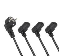 Maclean cables de alimentación en ángulo recto 1.5 m 2200 W negro 3 piezas
