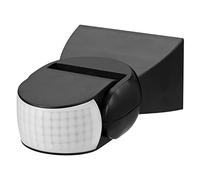 Maclean Energy MCE201B Detector de Movimiento Infrarrojo PIR Moderno Rango de Detencción 12m, Color Negro, IP65, Ahorro de energía