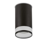 Maclean Foco de superficie casquillo GU10 hasta 40W | Lámpara de techo de aluminio con aro transparente | diseño moderno | 55x105 milímetros (Negro, 1 unidad sin bombilla)