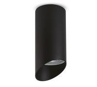 Maclean Foco de Superficie con Casquillo GU10 hasta 40W | Lámpara de Techo de Aluminio para Uso Interior | Diseño Moderno | 55x130 milímetros (Negro, 1 unidad, sin bombilla incl.)