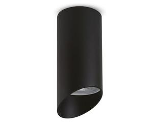 Maclean Foco de Superficie con Casquillo GU10 hasta 40W | Lámpara de Techo de Aluminio para Uso Interior | Diseño Moderno | 55x130 milímetros (Negro, 1 unidad, sin bombilla incl.)