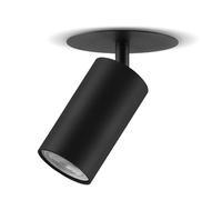 Maclean Foco Empotrable de Techo Redondo de Aluminio | Casquillo GU10 hasta 40W | Foco Moderno Giratorio para Falsos Techos | IP20 (Negro, 1 unidad sin bombilla)