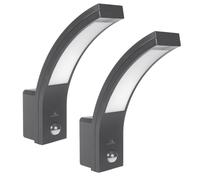 Maclean Lámpara LED exterior MCE244 GR 2 unidades 10W IP54 4000K PIR