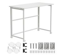 Maclean MC-1250 W Escritorio Móvil Plegable de 100 x 50 cm | Estructura de Acero | Capacidad de Carga de 50 kg | Escritorio para Computadora, Mesa de Trabajo, Mesa de Oficina con Ruedas