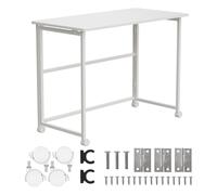 Maclean MC-1250 W Escritorio Móvil Plegable de 100 x 50 cm | Estructura de Acero | Capacidad de Carga de 50 kg | Escritorio para Computadora, Mesa de Trabajo, Mesa de Oficina con Ruedas