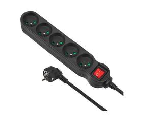 Maclean mce185 base múltiple 5 m 5 salidas ac interior negro