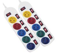 Maclean Regleta MCE204 M/W, cable alargador 5 tomas con interruptores, 250VAC/10A, 1,5 m