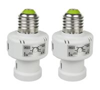 Maclean MCE21W Portalámparas E27 con sensor crepuscular temporizador 2 piezas