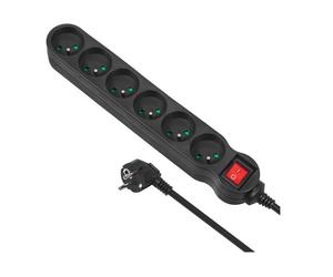 Maclean mce225 base múltiple 1,5 m 6 salidas ac interior negro