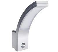 Maclean MCE244 - Lámpara LED con sensor de movimiento por infrarrojos, 140 grados, alcance de 9 m, IP54, resistente al agua, para exteriores, 10 W, color plateado