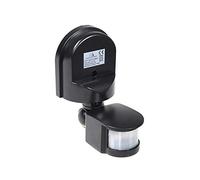Maclean MCE25 Detector de Movimiento por Infrarrojos | Sensor de Movimiento y Crepuscular | Ángulo de Detección: 180° | Rango de Detección: 5-12 m | Instalación Exterior Techo Pared (2, Negro)