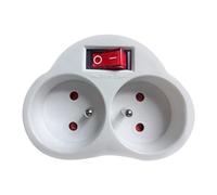 Maclean Enchufe doble MCE31 – Interruptor iluminado ON/OFF, protección infantil, toma de tierra