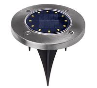 Maclean MCE318 Lámpara Solar Foco Solar para Jardín Iluminación de Caminos 12 LED SMD, 4000K, Ni-MH 600 mAh, 0,7W, IP44 (1 Unidad)