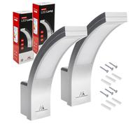 Maclean MCE343 SV Lámparas LED fachadas 2x10W 4000 K IP54 plateado