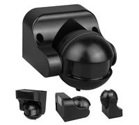 Maclean MCE358 PIR Sensor de Movimiento Negro IP44 | Detección de 180° hasta 12 m | Tiempo y Lux Ajustables | Apto para LED | para Interior y Exterior