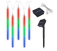 Maclean MCE411 Luces Led Solares 2,4m, 144 LEDs, Modo LED, Batería Li 800mAh, carámbanos que caen