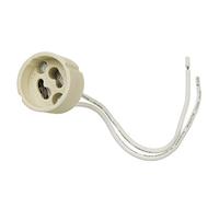 Maclean MCE428 GU10 - Juego de 10 zócalos cerámicos, casquillos de cerámica para bombillas halógenas y LED, con cable de 14 cm, 250 V, 2A (10 unidades)