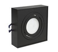 Maclean MCE464 B Luminaria Empotrable GU10 Marco de Foco Empotrable Plafón Empotrable máx 35W IP20 (1x Luminaria cuadrada - sin bombilla, Negro)