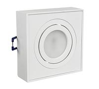 Maclean MCE464 W Luminaria Empotrable GU10 Marco de Foco Empotrable Plafón Empotrable máx 35W IP20 (1x Luminaria cuadrada - sin bombilla, Blanco)