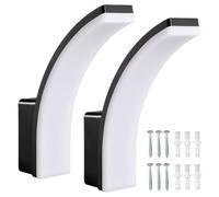 Maclean MCE511 Aplique LED, 20W, IP65 (2 unidades, Negro) | Iluminación de Pared para Interior y Exterior, 2750lm, Blanco Neutro 4000K, Rango de Detección: máx. 10m