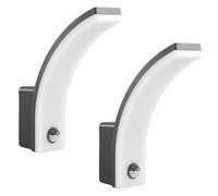 Maclean MCE512 Aplique LED con Sensor de Movimiento y Crepuscular, Iluminación de Pared para Interior y Exterior, Lámpara 20W, IP65 Resistente al Agua, 2000lm, Blanco Neutro 4000K (Gris x2)