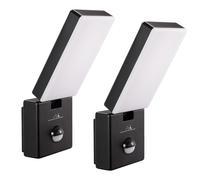 Maclean MCE516 B - Pack 2 lámparas LED sensor PIR 10W IP65 800 lm 4000K