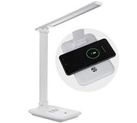 Maclean MCE616 W Lámpara de escritorio LED regulable Lámpara de escritorio de 9W con cargador Qi por inducción