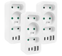 Maclean Regleta 3 tomas y 4 puertos USB MCE248 F/W 3 unidades