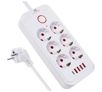 Maclean regleta mce389/391 - 6 conectores 4xusb 1xusb-c 2500w - cable