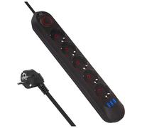 Maclean regleta mce394/mce395 - usb 2500w 1,5m - compacto con interrup