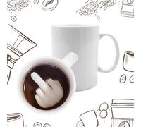 Mad Monkey Taza dedo corazón - Taza con el dedo corazón en la parte inferior