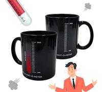 Mad Monkey Taza divertida con texto en alemán «I Give a Shit » con cambio de color, 330 ml, taza de oficina para colegas humorísticos, artículos de oficina divertidos