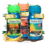MADAME GROW Pack Ibiza 3 x 250ml | Kit Fertilizantes Floración con Algas Energía y PK | Caribbean Algae + Sweet Lolita + Jamaican Bloom | Pack 3 Abonos Orgánicos Floración