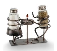 Made Easy Kit Juego de salero y pimentero de vidrio para parejas, incluye 2 tarros de especias (mesa a la luz de las velas)