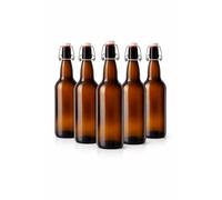 made in home Botellas con cierre basculante, botellas de vidrio, 500 ml, color marrón, con cierre basculante para rellenar, botella de cerveza (20)