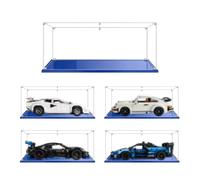 MADEHAY Vitrina Acrílica Transparente Antipolvo,para Lego Modelo Serie 10291 71773 75140 76237 80020 Grand Caja de Exhibición. Base Azul (1, 40x25x15cm)