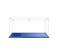 MADEHAY Vitrina Acrílica Transparente Antipolvo,para Lego Modelo Serie 21136 42182 60350 76175 75179 Grand Caja de Exhibición. Base Azul (1, 45x30x20cm)