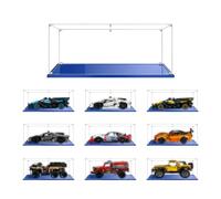 MADEHAY Vitrina Acrílica Transparente Antipolvo,para Lego Modelo Serie 40433 42137 42162 42184 Grand Caja de Exhibición. Base Azul (1, 35x15x15cm)