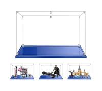 MADEHAY Vitrina Acrílica Transparente Antipolvo,para Lego Modelo Serie 41713 42079 43195 76273 76388 Grand Caja de Exhibición. Base Azul (1, 40x20x30cm)
