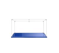 MADEHAY Vitrina Acrílica Transparente Antipolvo,para Lego Modelo Serie 42038 42076 42112 60338 70909 Grand Caja de Exhibición. Base Azul (1, 45x25x25cm)