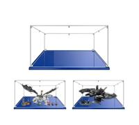 MADEHAY Vitrina Acrílica Transparente Antipolvo,para Lego Modelo Serie 71721 76161 Grand Caja de Exhibición. Base Azul (1, 60x60x35cm)